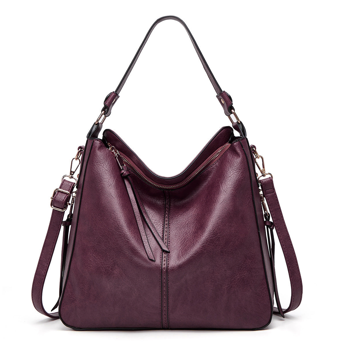Women's Hobos Zipper Bucket Bags With Adjustable Shoulder-strap