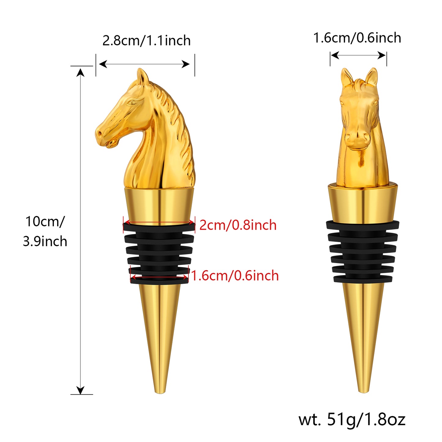 Luxury Horse Head Wine Bottle Stopper