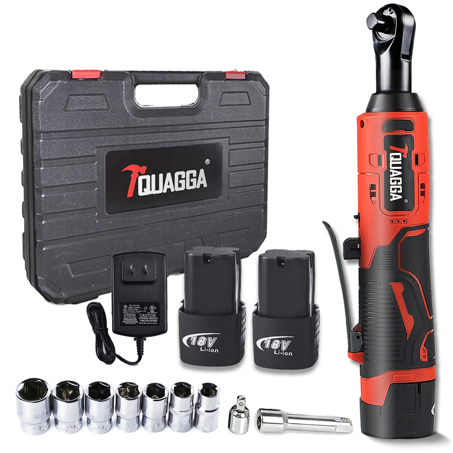 TQUAGGA 18V Cordless Electric Ratchet Wrench Set
