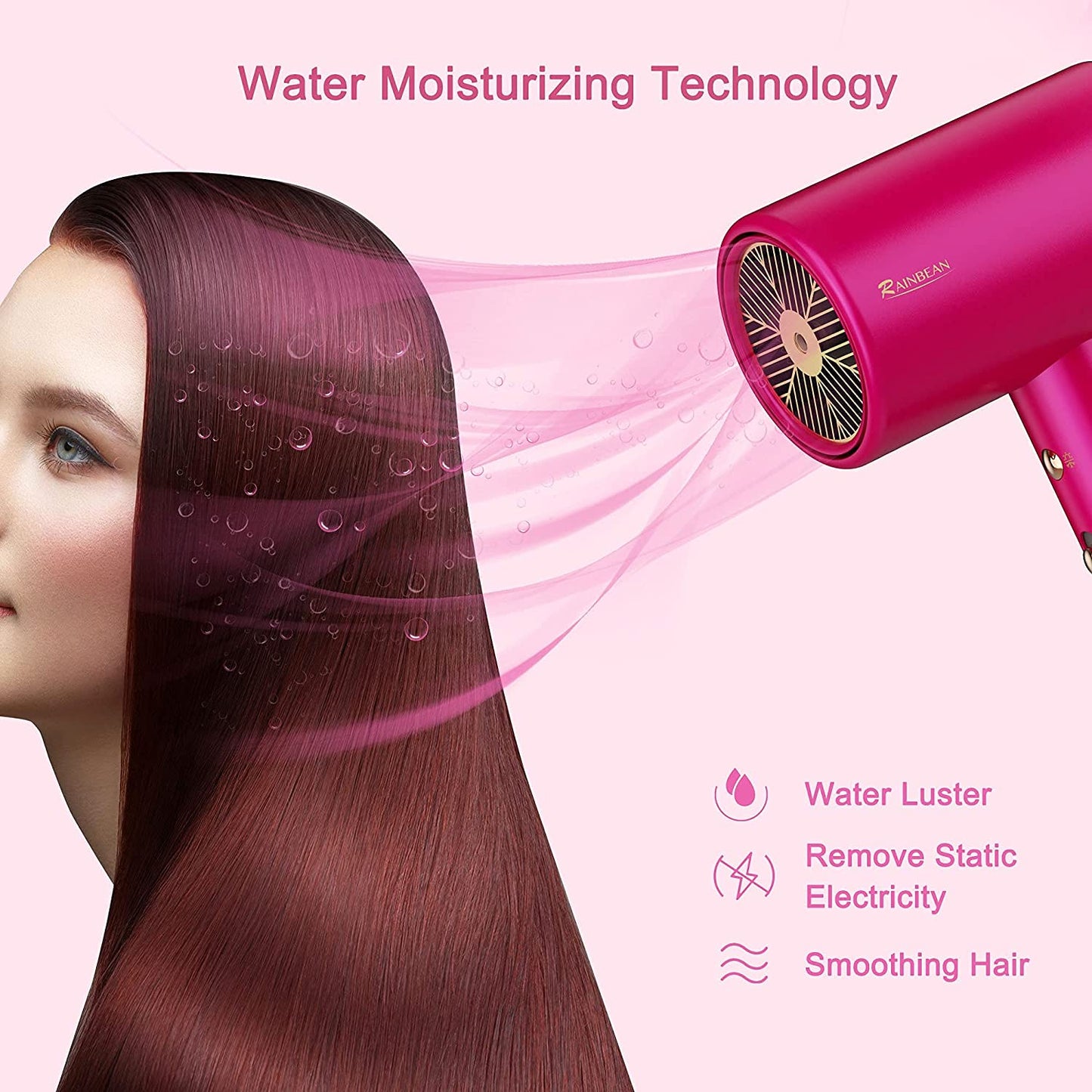 1800W Blow Dryer With Magnetic Nozzle 2 Speed & 3 Heat Settings