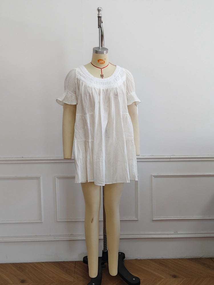 Women's White Lace A-line Skirt