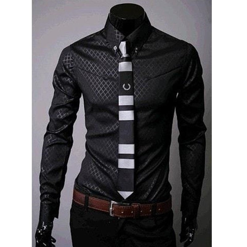 Men's Fitted Designer Stripes Pattern Shirt