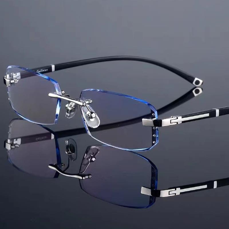 Men's Diamond Rimmed Frameless Reading Glasses