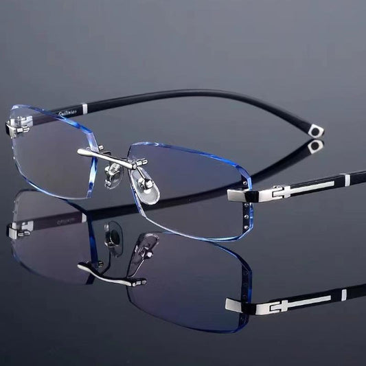 Men's Diamond Rimmed Frameless Reading Glasses