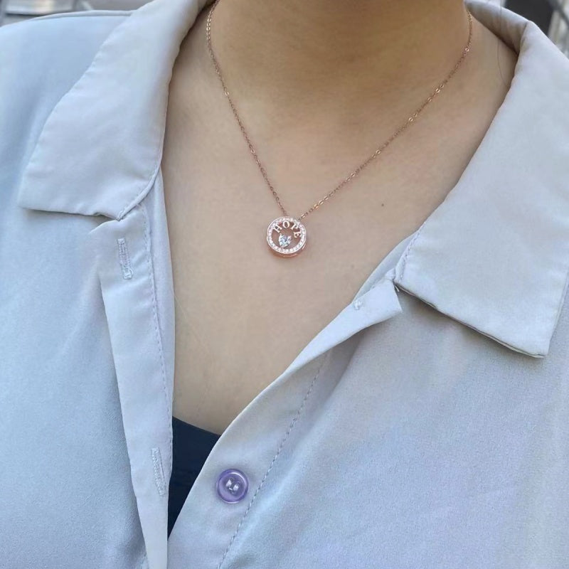 18k Gold Plated 925 Silver 5A Zirconia Diamond Hope Pendant Necklace