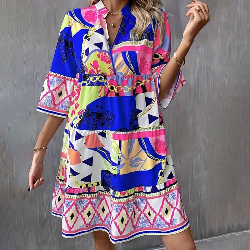 Women's Mini Casual V-Neck Dress