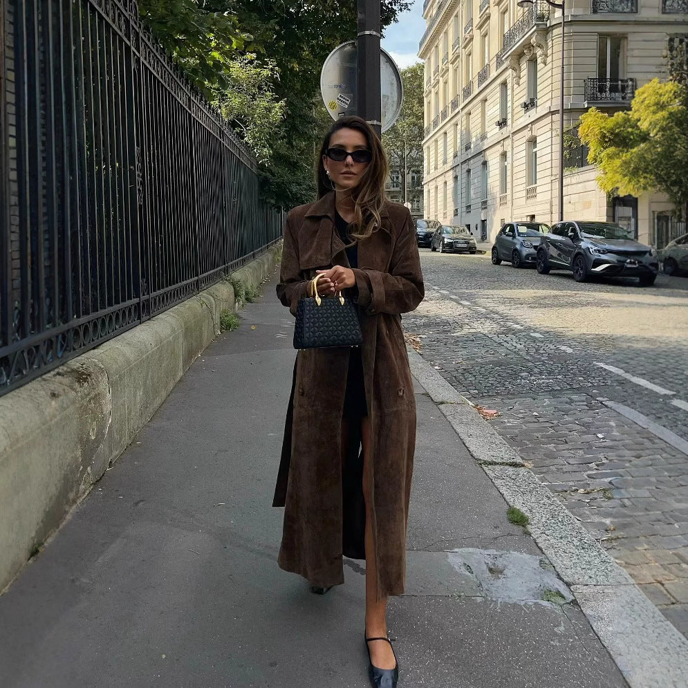 European & American Style Women's Lapel Trench Coat