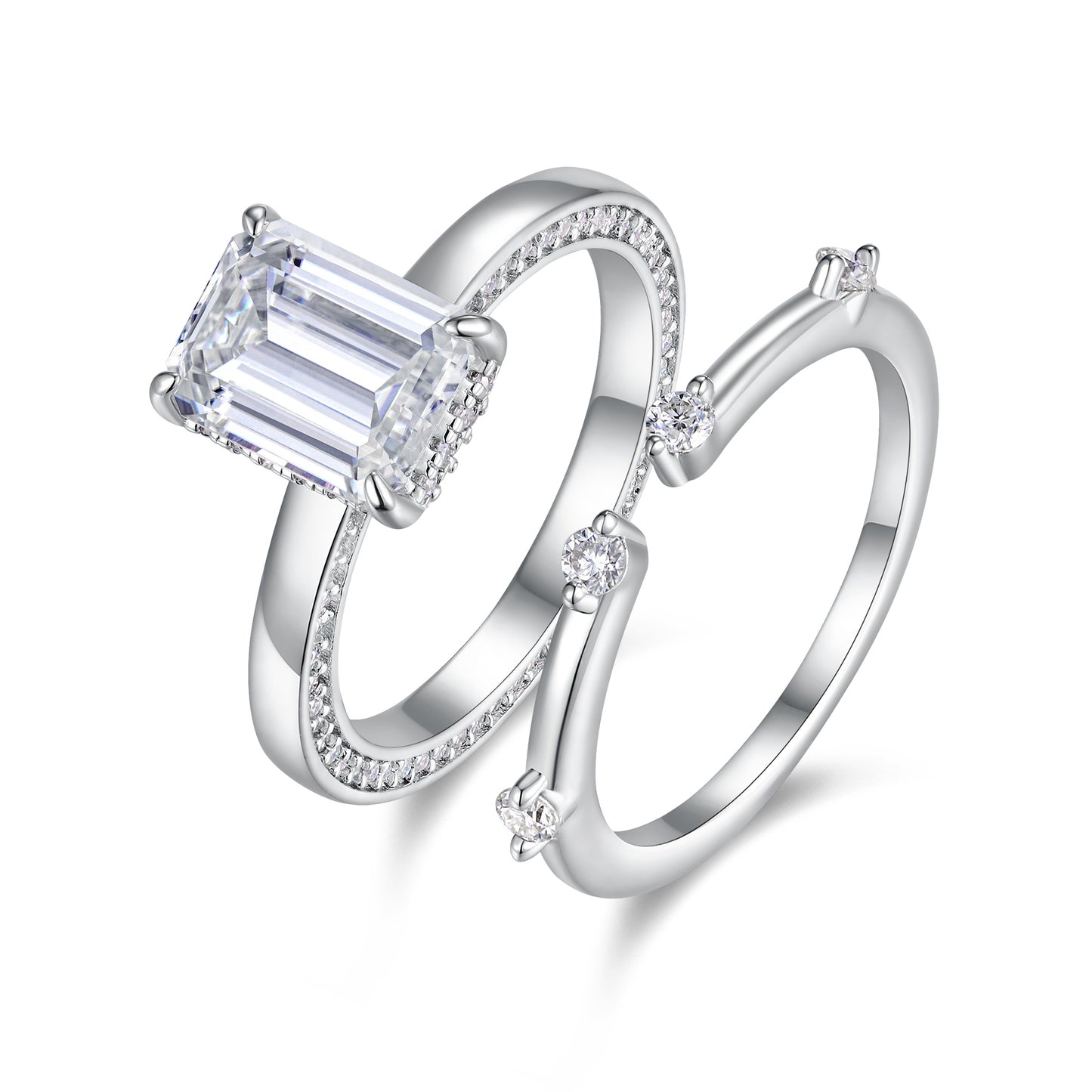 Ice Crystal Love - Moissanite S925 Sterling Silver & Platinum-Plated Diamond Ring