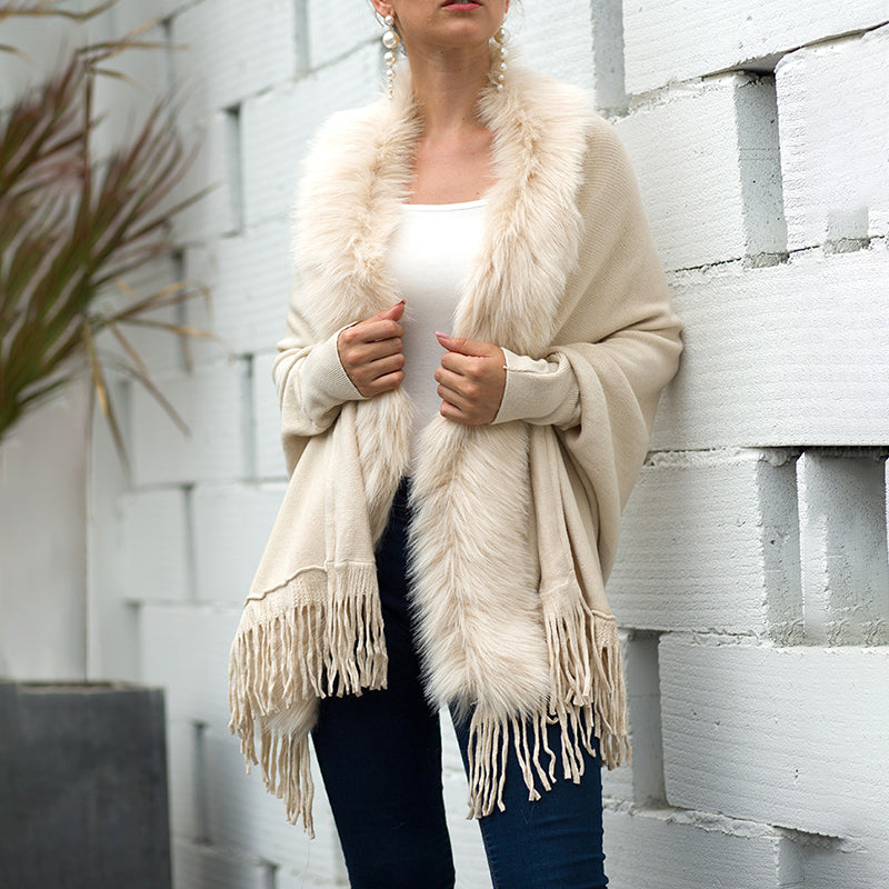 Women's Fall & Winter Faux Fur Trim Cardigan Coat