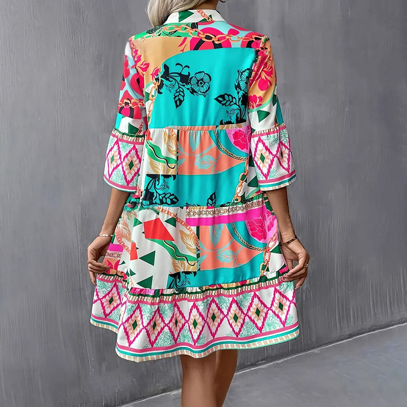 Women's Mini Casual V-Neck Dress