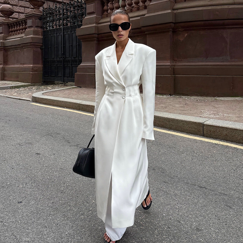 Autumn & Winter Women's Fitted & Lengthened Blazer With Defined Waist