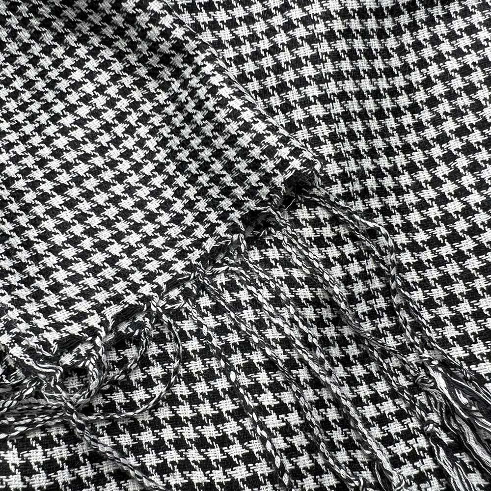 Modern Edge With Classic Colours Black White Graphic Jacquard Scarf