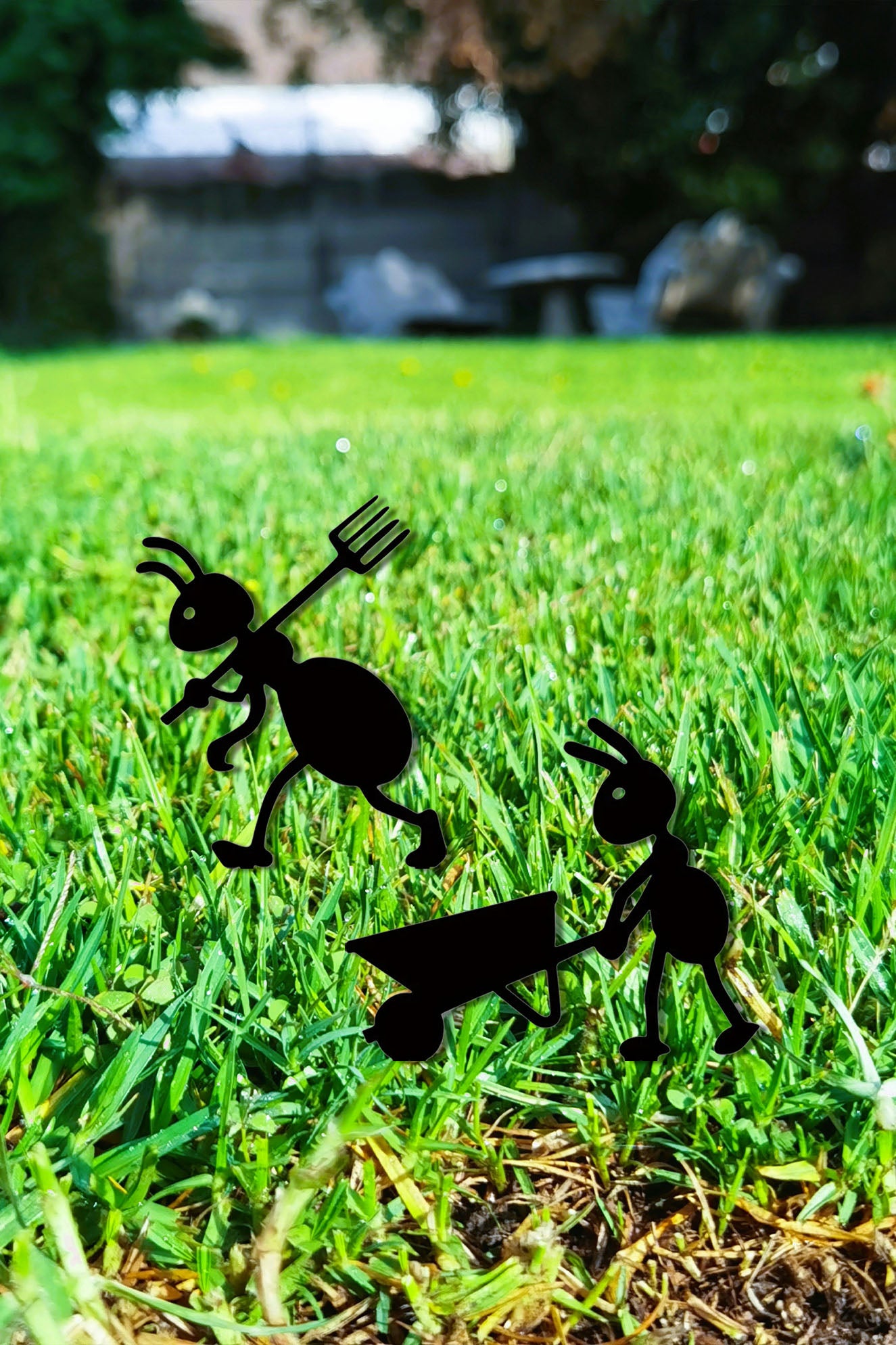 Decorative Iron Ant Garden Stake,Outdoor Metal Yard Art For Lawn, Patio,Backyard