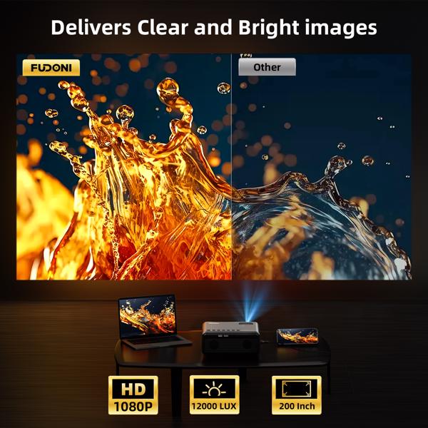 Upgraded 5G Portable Projector With WiFi & Bluetooth