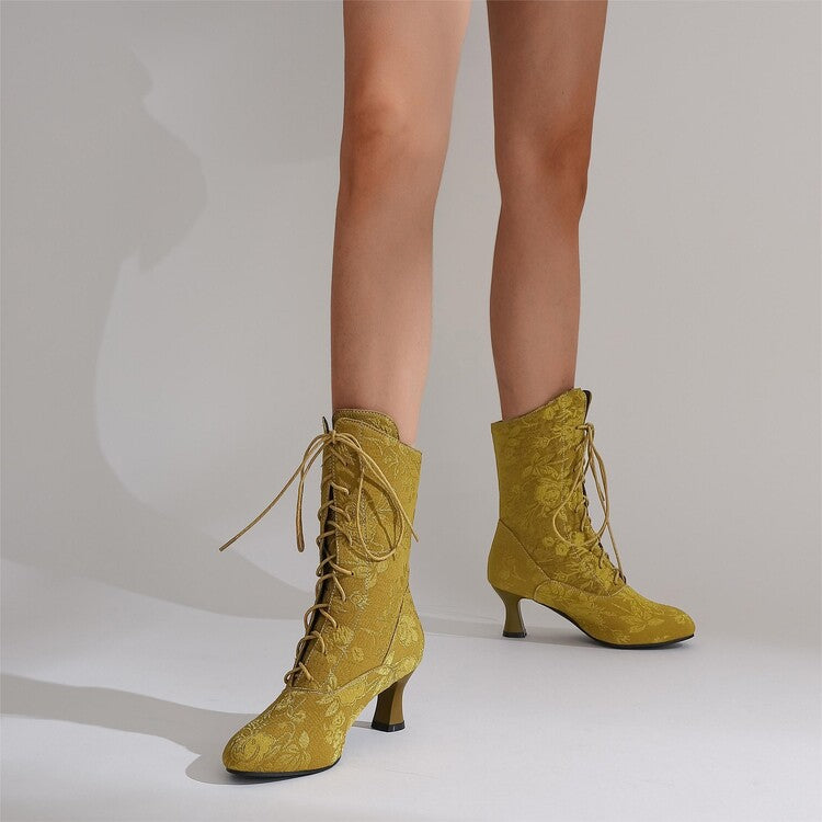 Autumn & Winter Kitten Heels With Pointed Boots