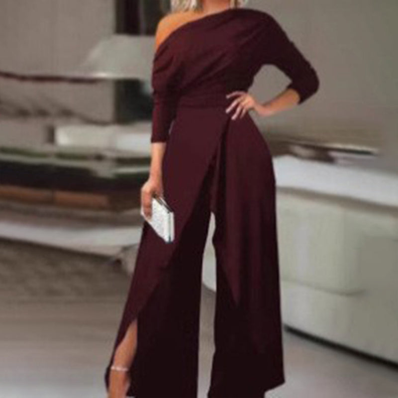 Women's Elegant One-Shoulder Jumpsuit
