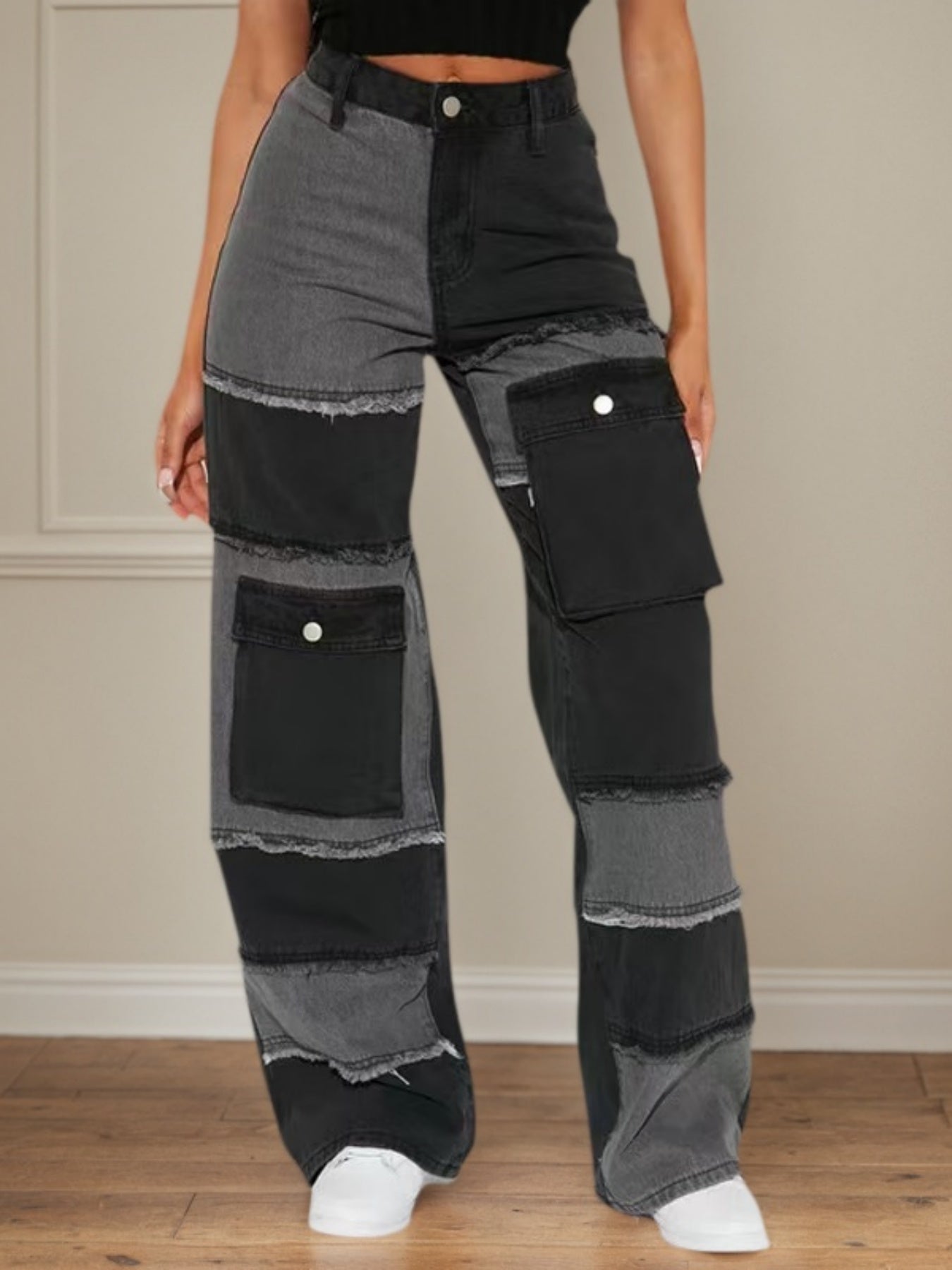Large-size Women's High-quality Straight-cut High Jeans