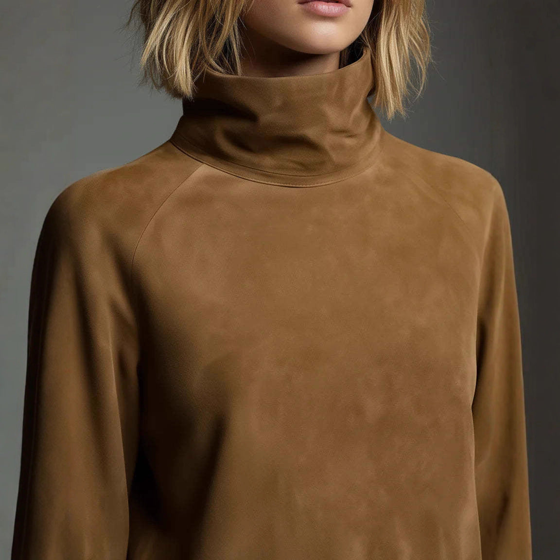 Women's Fashion High Collar Long Sleeve Dress