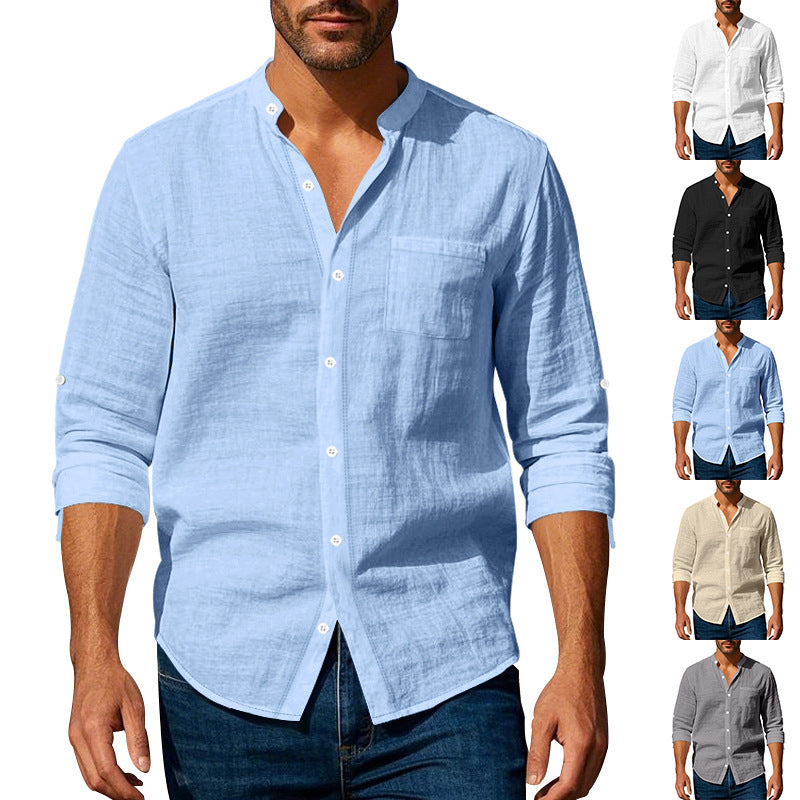 Long Sleeve Stand Collar Shirt