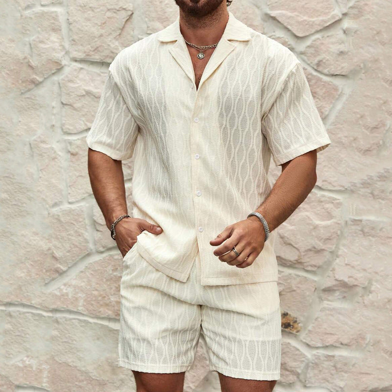 Men's Summer Fashion Solid Loose Casual Two Pieces