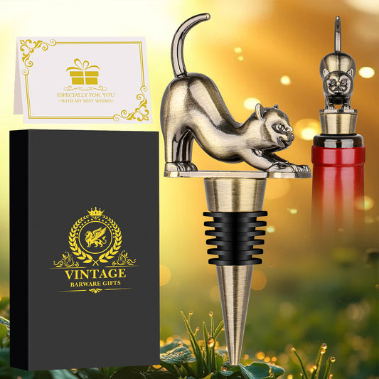 Elegant Upturned Cat Shaped Red Wine Stopper