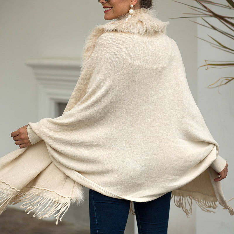 Women's Fall & Winter Faux Fur Trim Cardigan Coat
