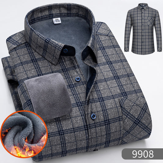 Men's Warm Fleece-Lined Thickened Shirt