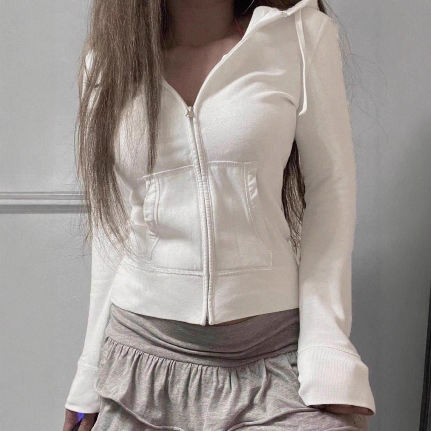 Women's Solid Color Thick Collarless Waist-Cropped Top