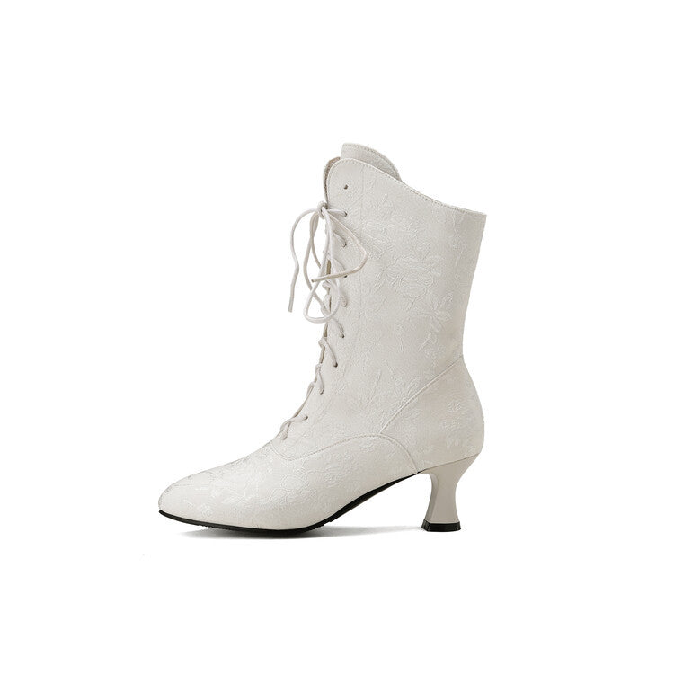 Autumn & Winter Kitten Heels With Pointed Boots