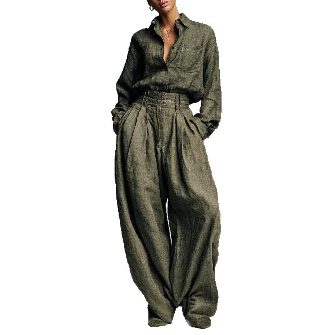 Two-piece Set Cardigan - Long Sleeves Loose Fit Fashionable - Unisex Style