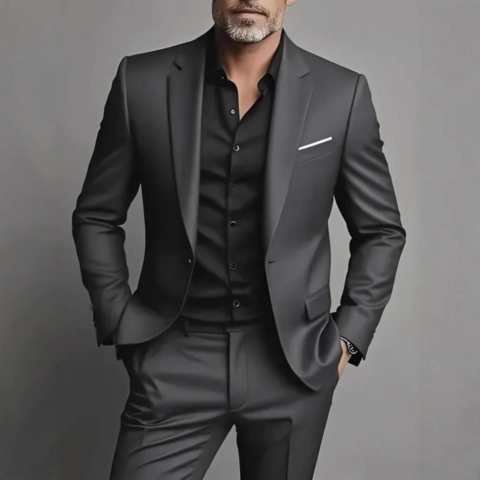 Men's Business Slim-Fitting Suit Three-Piece Suit