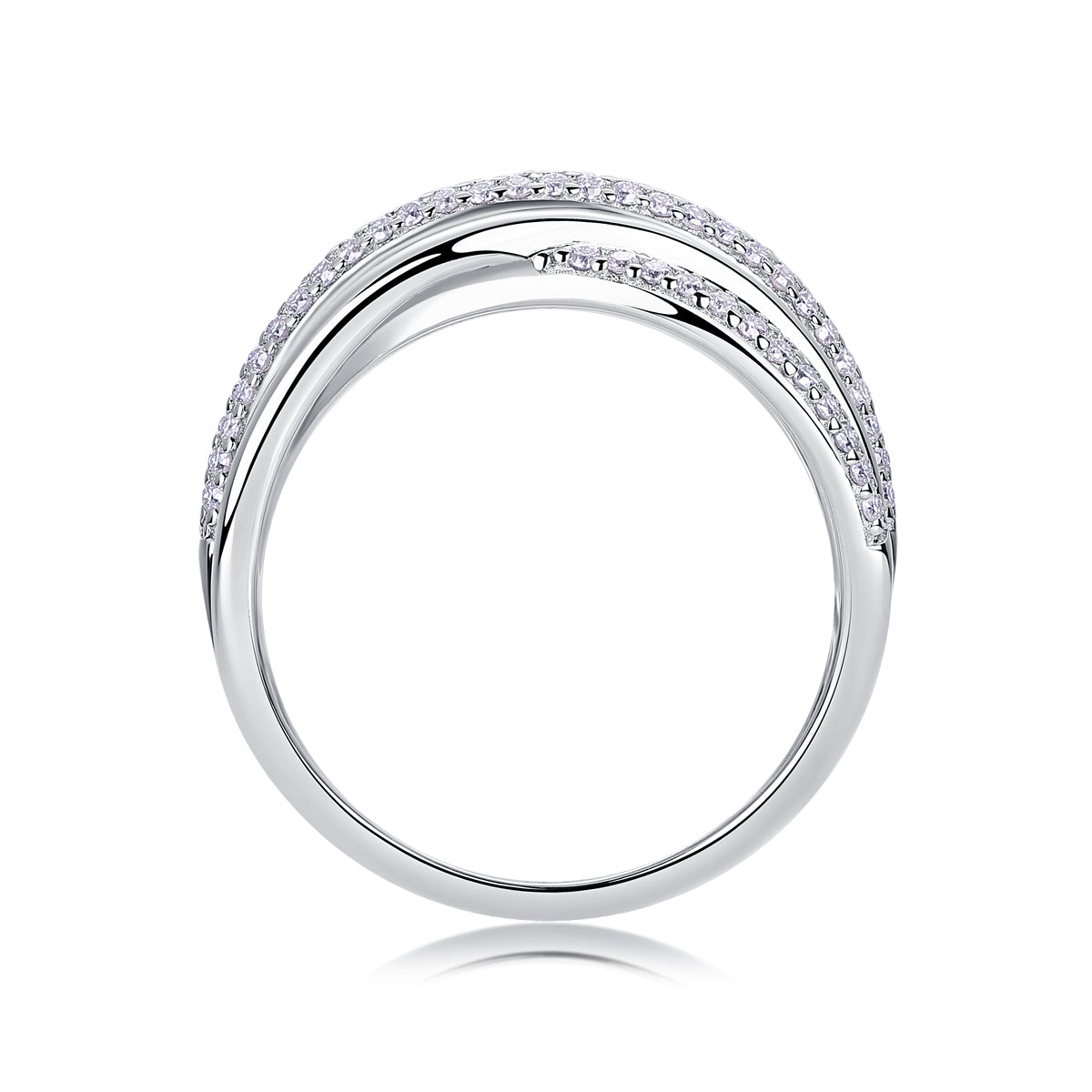 Brilliant Interweaving - Jewelry Accessory Set/Sterling Silver & Platinum-plated Diamond