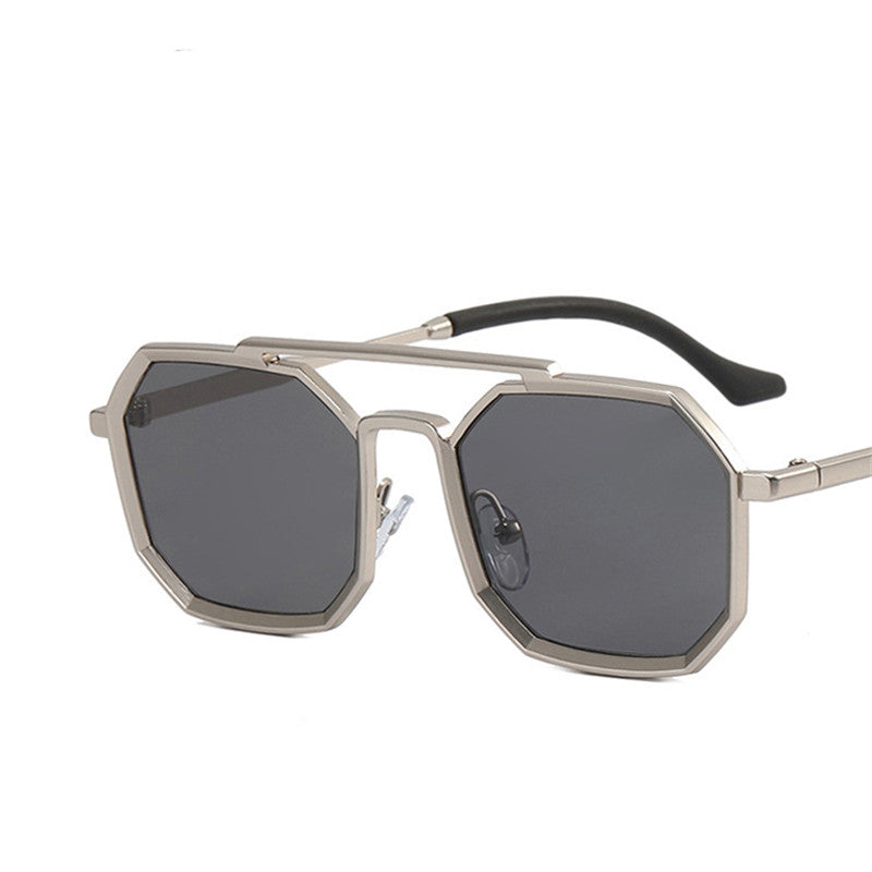 Men's Retro Polygonal Double Bridge Sunglasses