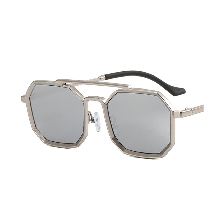 Men's Retro Polygonal Double Bridge Sunglasses