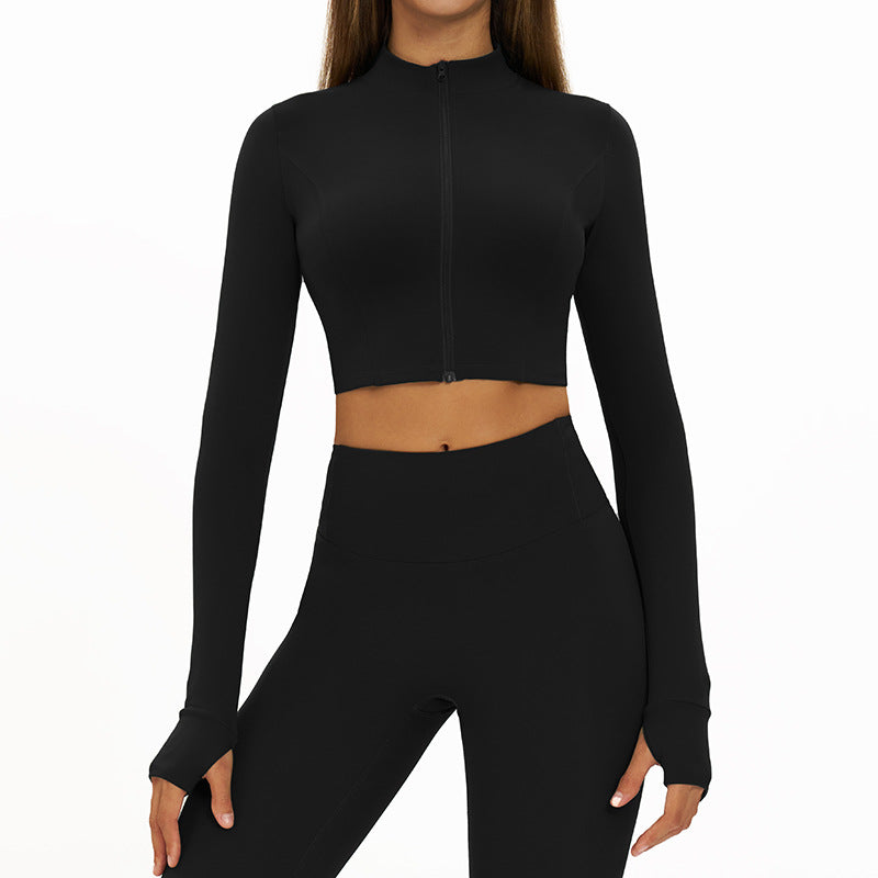 Slim-Fit Fitness Long-Sleeve Jacket Quick-Dry Yoga Wear