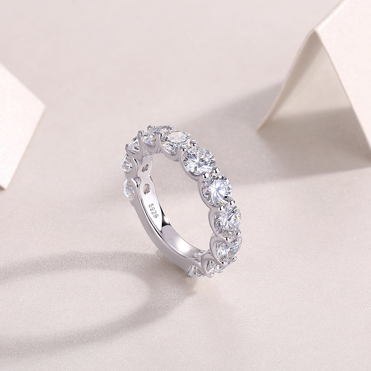 Dazzling Moments - Luxurious Jewelry Accessory Set/Sterling Silver & Platinum-plated Diamond