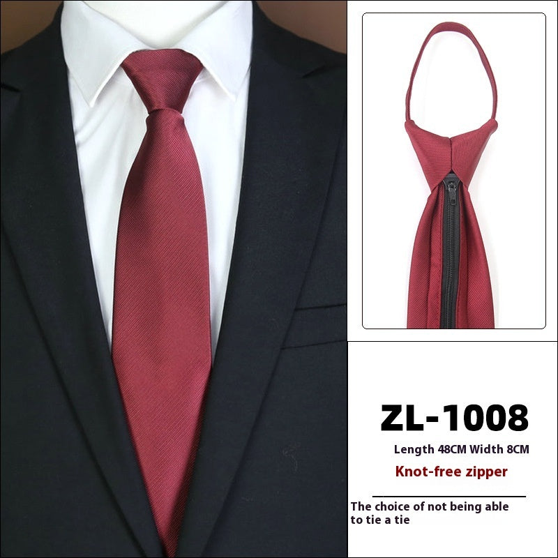 Men's Formal Business Zipper Tie