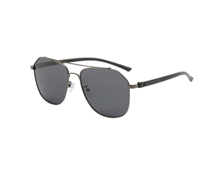 Men's Large Frame Metal Double Bridge Aviator Sunglasses