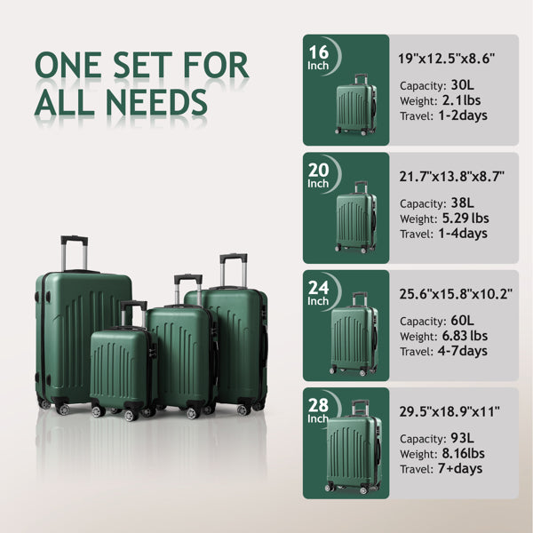 4pc Vertical Stripe Luggage