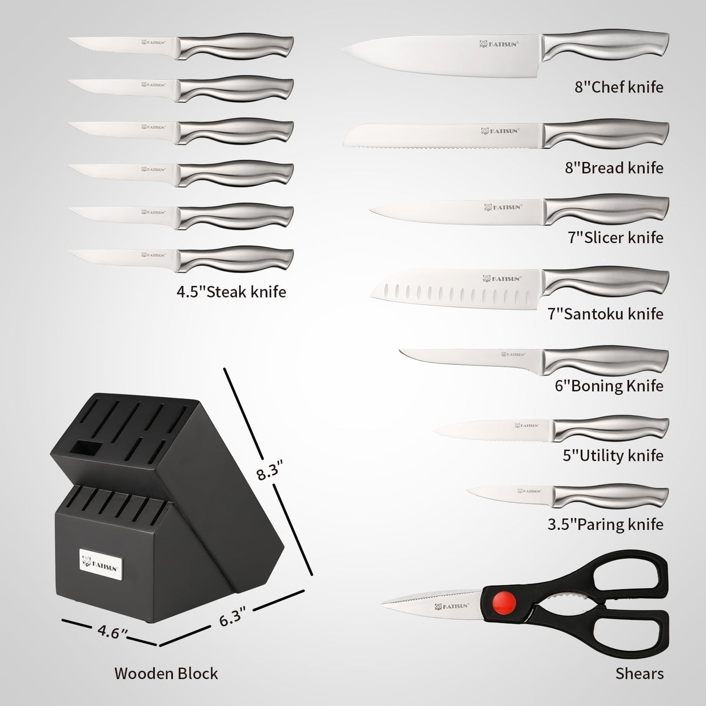 15 Pieces Knife Set