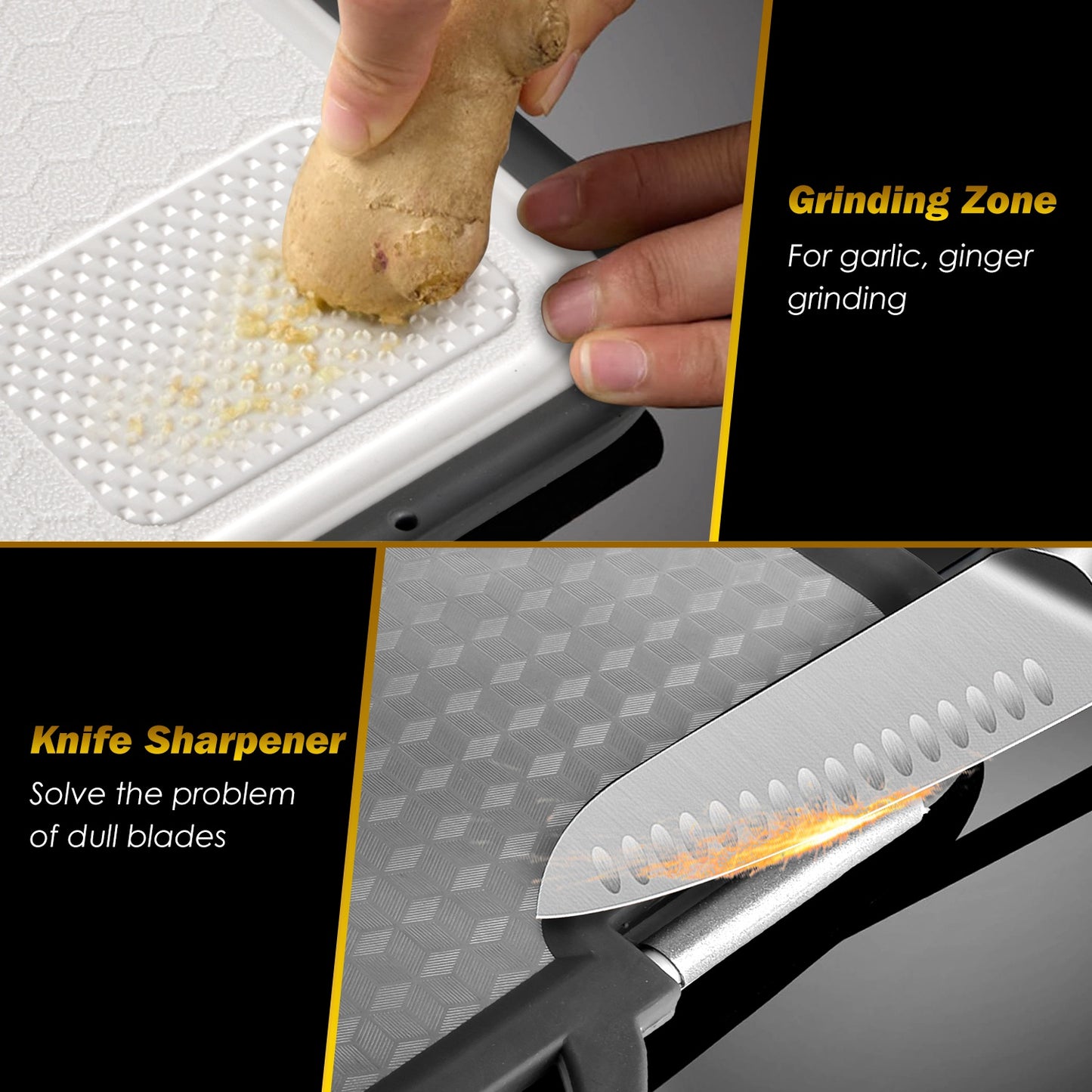 2Pcs Double Sided Cutting Board Stainless