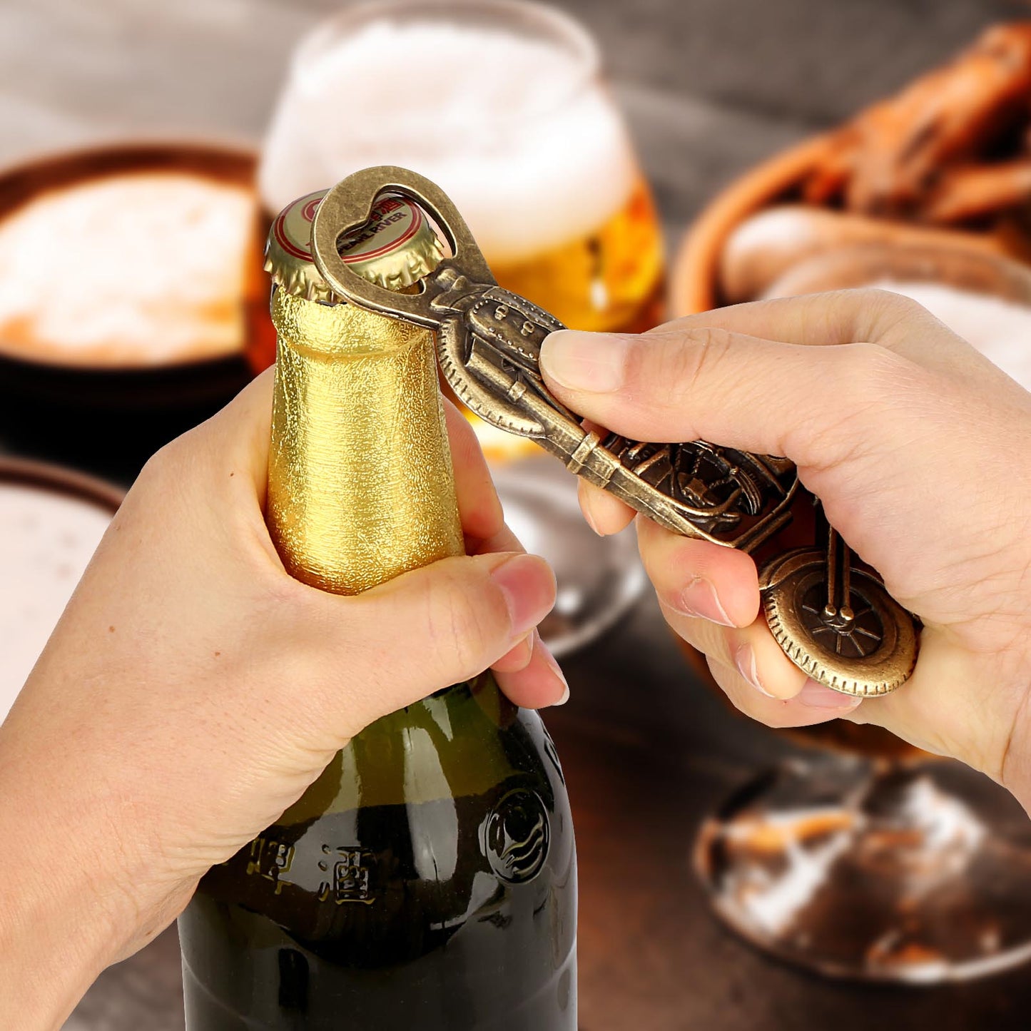 Old Style Motorcycle Beer Bottle Opener