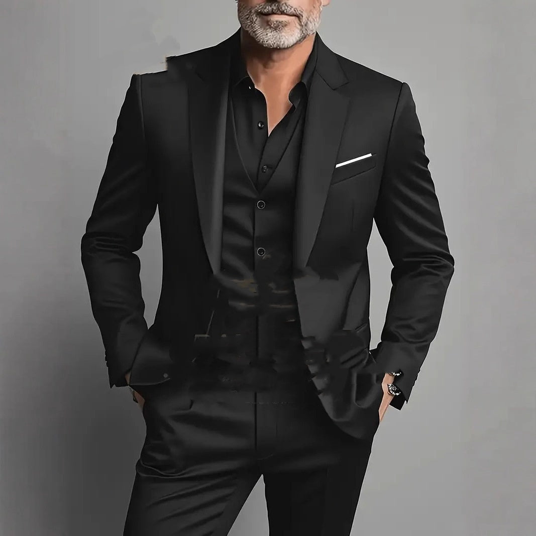 Men's Business Slim-Fitting Suit Three-Piece Suit