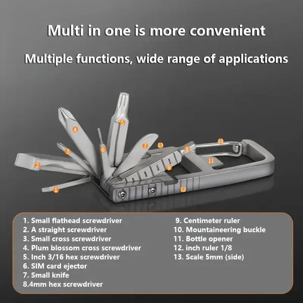 13 In 1 Multi-function Gadgets Stainless Steel Combination Tool