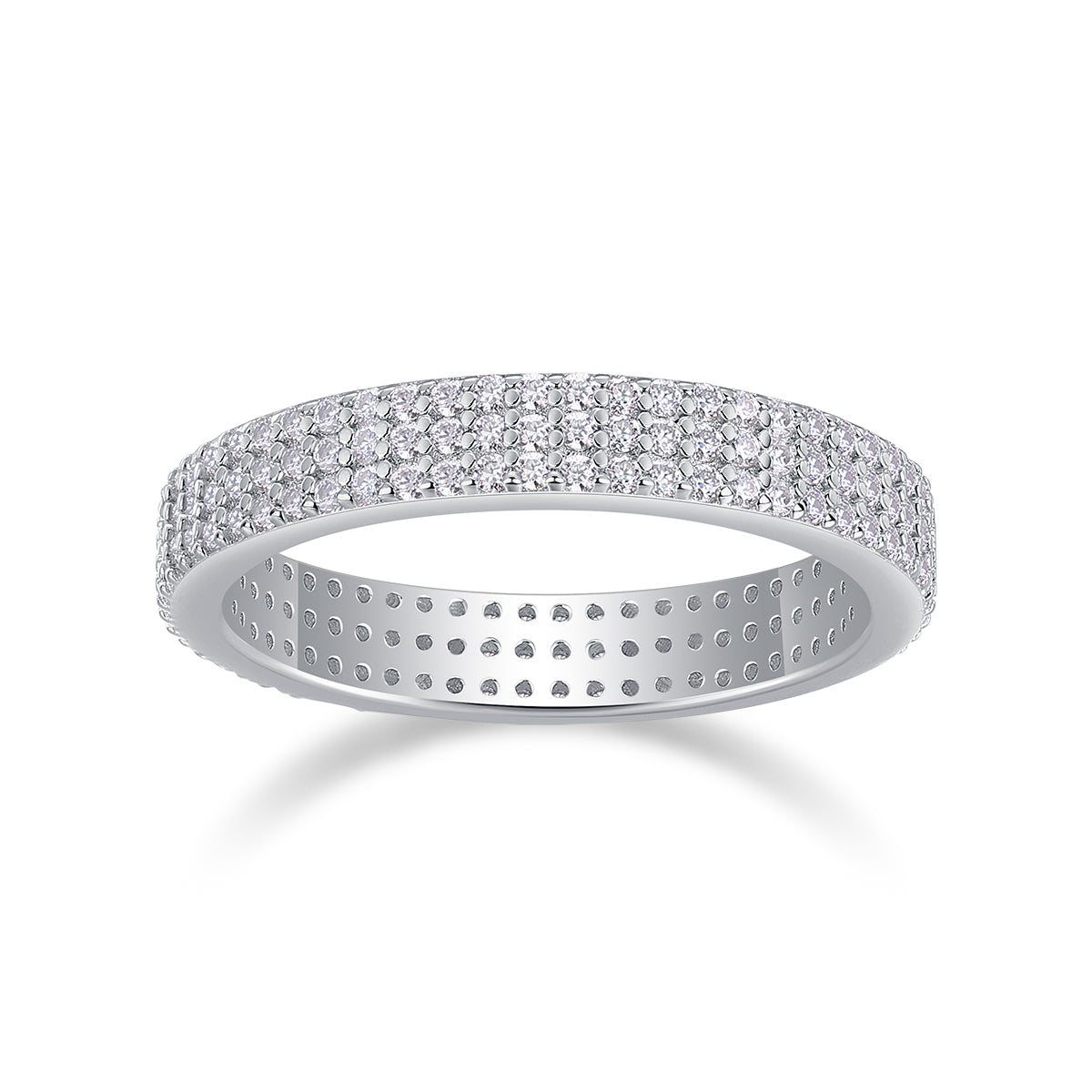 Moissanite S925 Sterling Silver & Platinum-Plated Diamond Ring