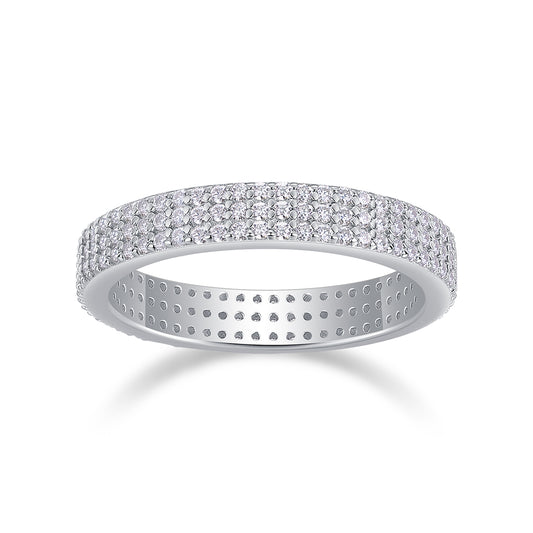 Moissanite S925 Sterling Silver & Platinum-Plated Diamond Ring