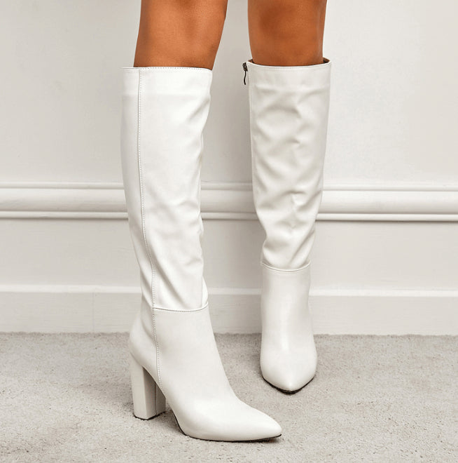 Fashionable Boots With Side Zipper & Pointed Toe