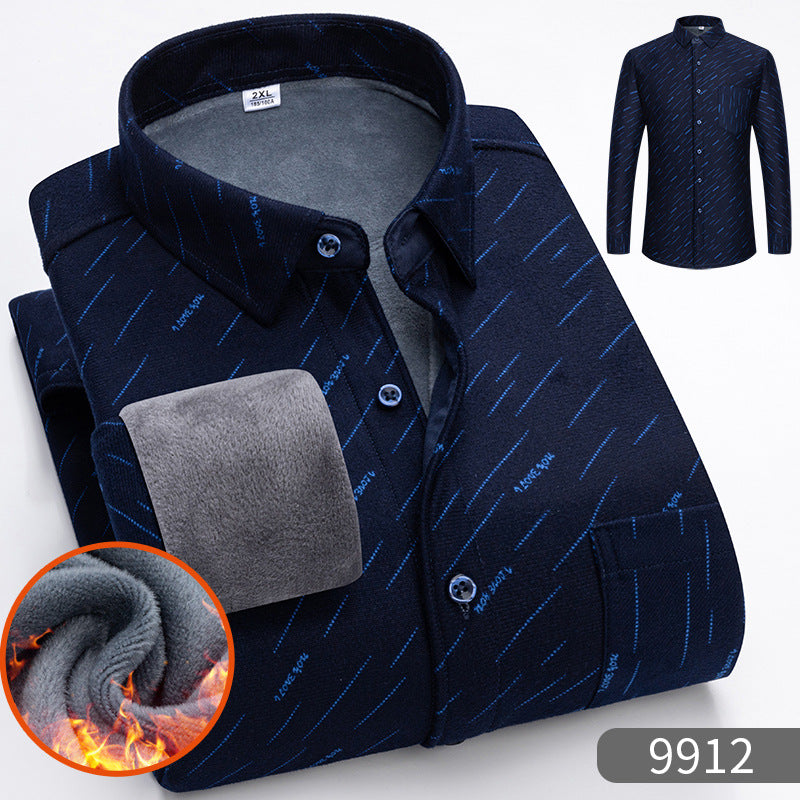 Men's Warm Fleece-Lined Thickened Shirt