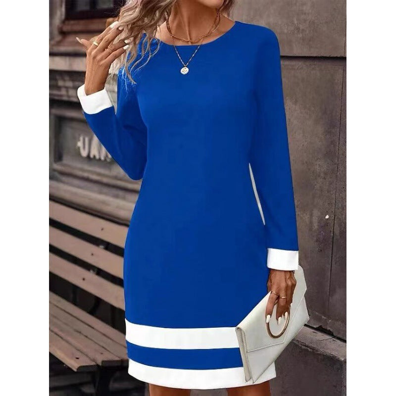 Women's Long-Sleeve Dress With Round Neckline