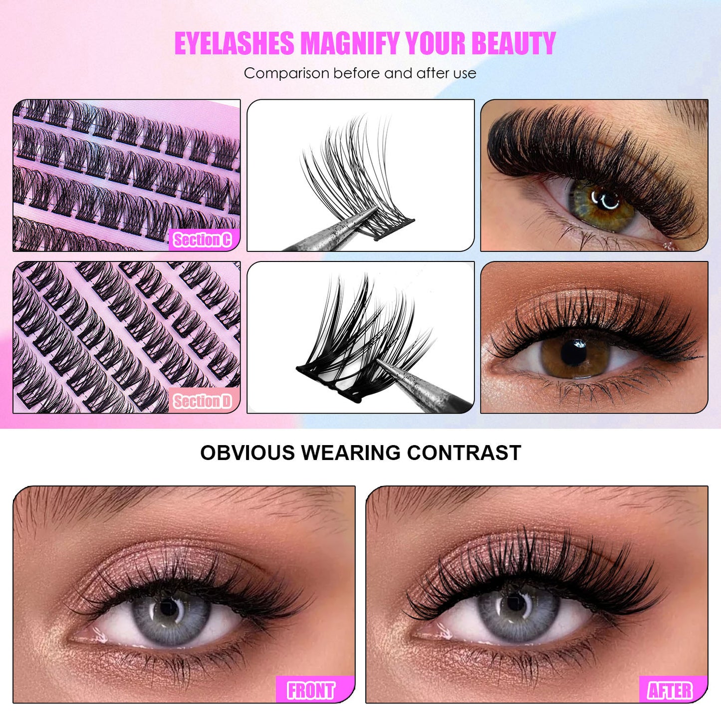 12 Rows Of 150 Segmented Lashes